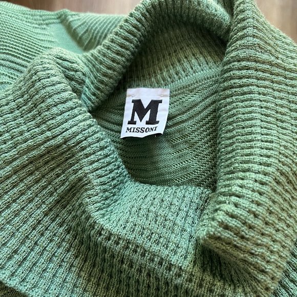 NWOT M Missoni Knit Crochet Mini Dress Cowl High Neck Cap Sleeves - US 8/EU 40 - Picture 3 of 4
